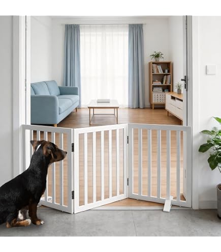 Amazon.com: ZJSF Freestanding Indoor Dog Gate for House Foldable