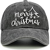 Qoyupuza Merry Christmas Baseball Cap for Women & Men, Adjustable Santa Dad Hat with Holiday Designs, Festive Xmas Gift