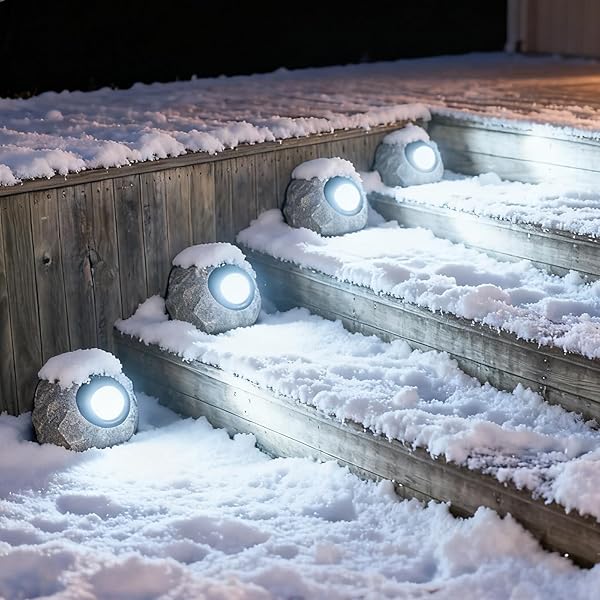 FASHIONODA 2 PACK SOLAR FAKE ROCK LIGHT OUTDOOR GARDEN DECORATIONS SPOT LIGHTS : LED LANDSCAPE LIGHTING FOR PATHWAY LAWN PATIO PORCH YARD WALKWAY