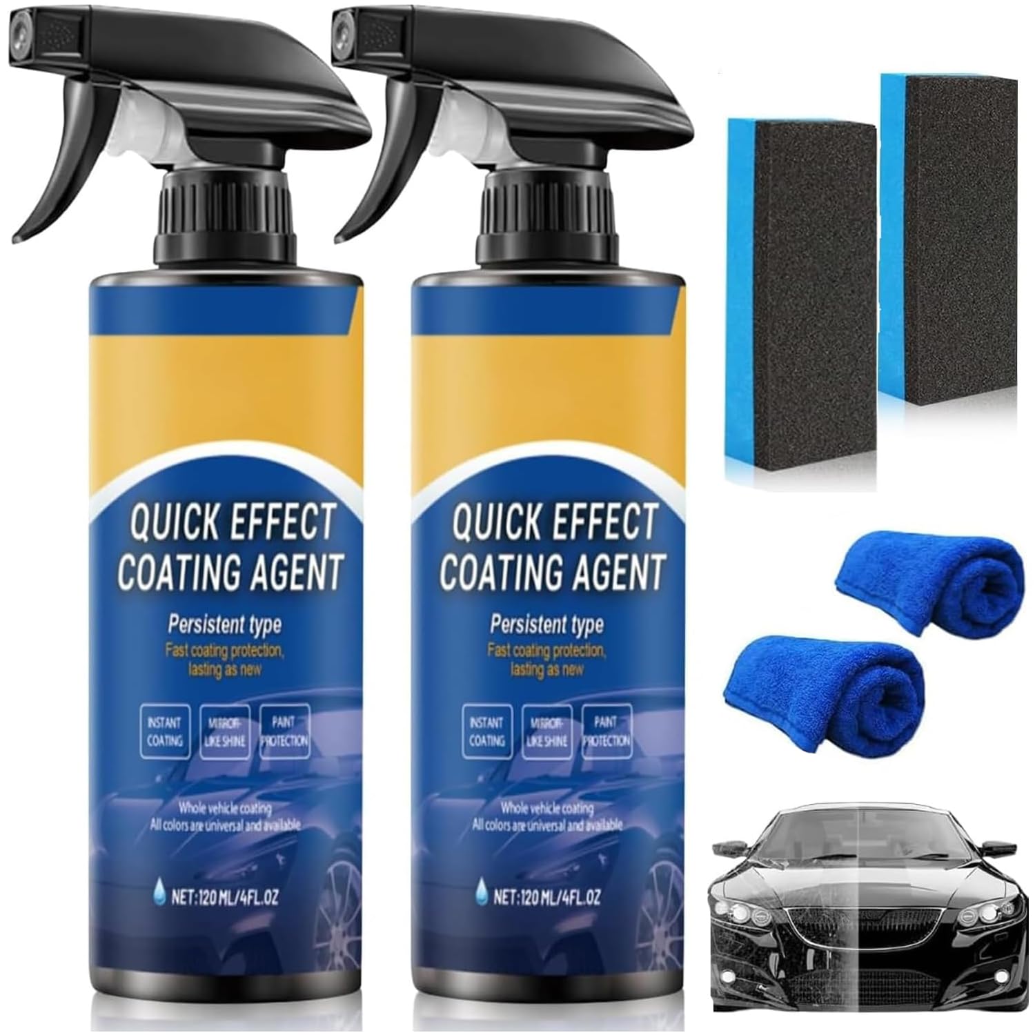 Photo 1 of 2 PCS Car Coating Spray, Quick-Acting Nano Coating Agent, Waterless Wash Polish & Paint Protection, Multi-Use for Auto Paint and Glass