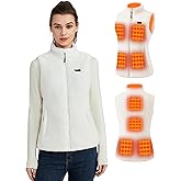 Fuzzy Heated Vest for Women with 16000mAh 7.4V Battery Pack Included, Sherpa Heated Vest Women, Fleece Heating Vests Cycling