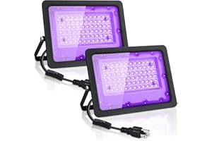 MAIAGO 2 Pack 50W LED Black Lights, IP66 Waterproof Black Lights Flood Lights for Dance Party, Glow in The Dark Party, Hallow