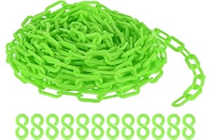 PATIKIL 50 Foot Plastic Chain Links, 2inch Safety Barrier Chain Green for Crowd Control, Queue Line, Parking, Fence, Gate, Concert, Construction Site and Decoration
