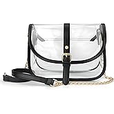 Clear Saddle Cross Body Bag Women Chain Shoulder Handbag Purse