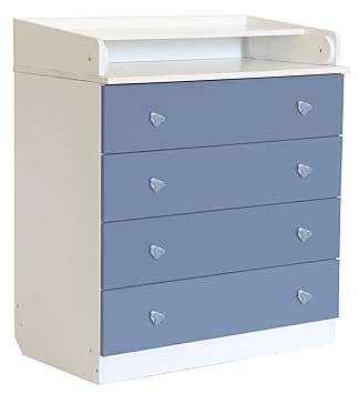 Polini Kids 0001288 17 Simple Drawer Unit W Changing Board White