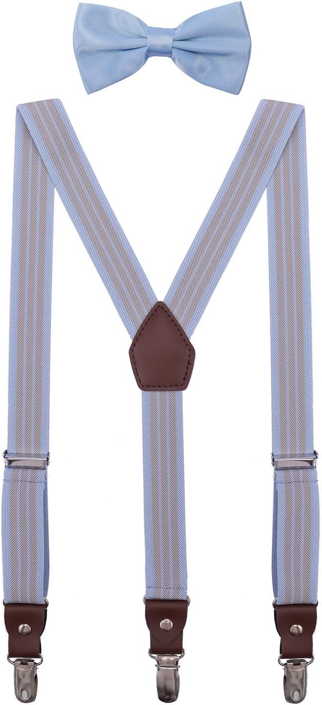 ORSKY Men's Bow Tie and Suspenders Adjustable Elastic