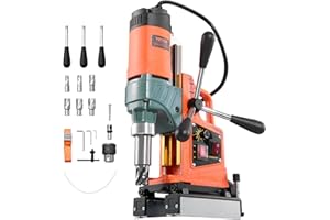 VEVOR Magnetic Drill Press, 1400 W, 2 inch Boring Diameter, 0-750 RPM Speed, Reversible Direction, Mag Drill Press with 6 Core Bits, Electric Drilling Machine for Industrial and Home Improvement