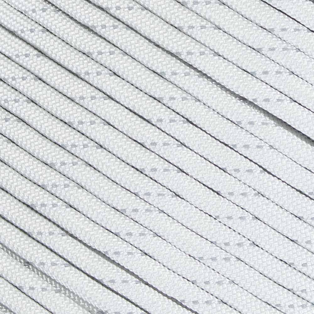 Fluorescent Reflective 550 Type III Guyline Tent Rope Camping Survival Cord High-Visibility Paracord- Rot and UV Fade Resistant (Reflective Silver Gray, 100 Feet)