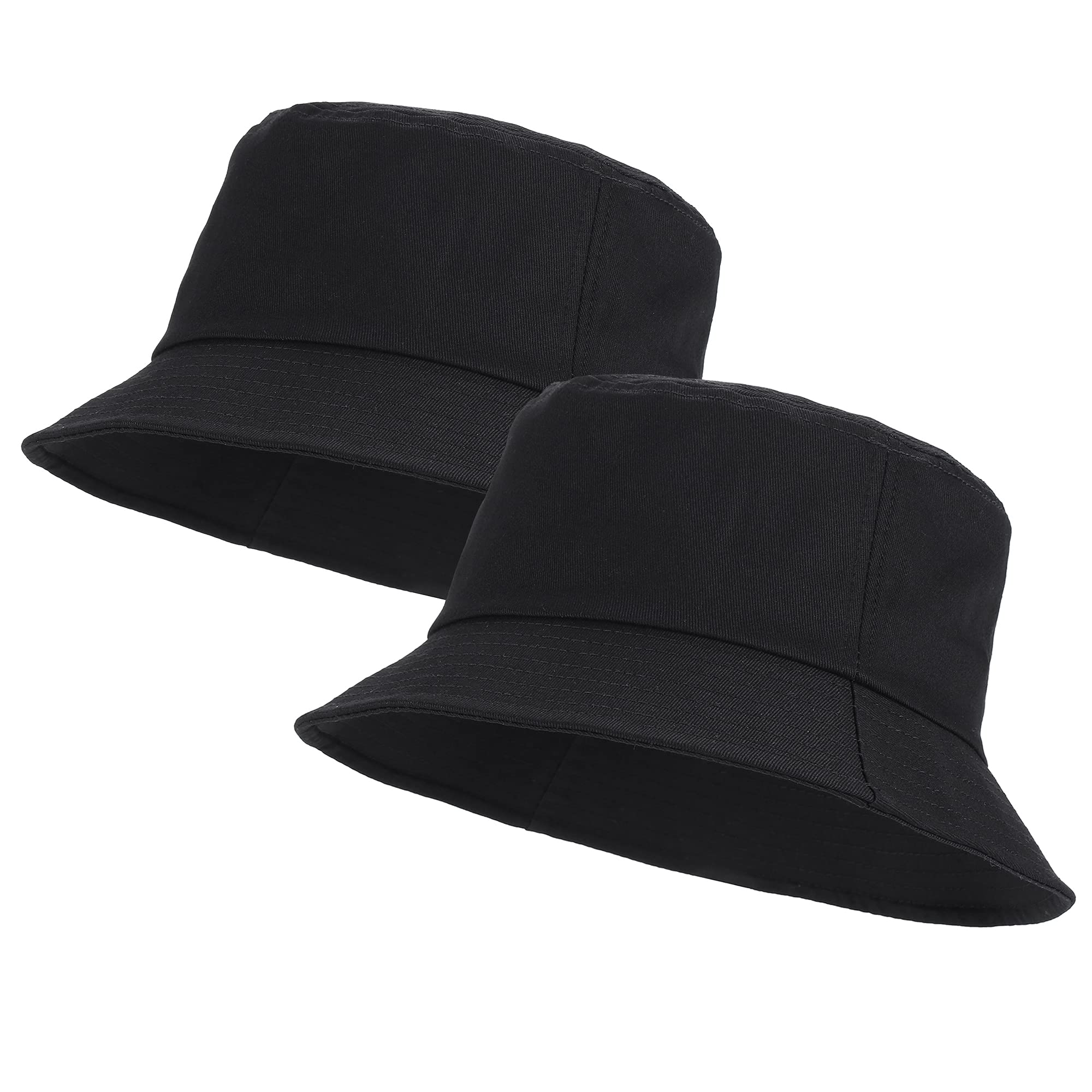 Unisex 2 Pack Cotton Bucket Hat Packable Sun Hat for Men  display picture 3