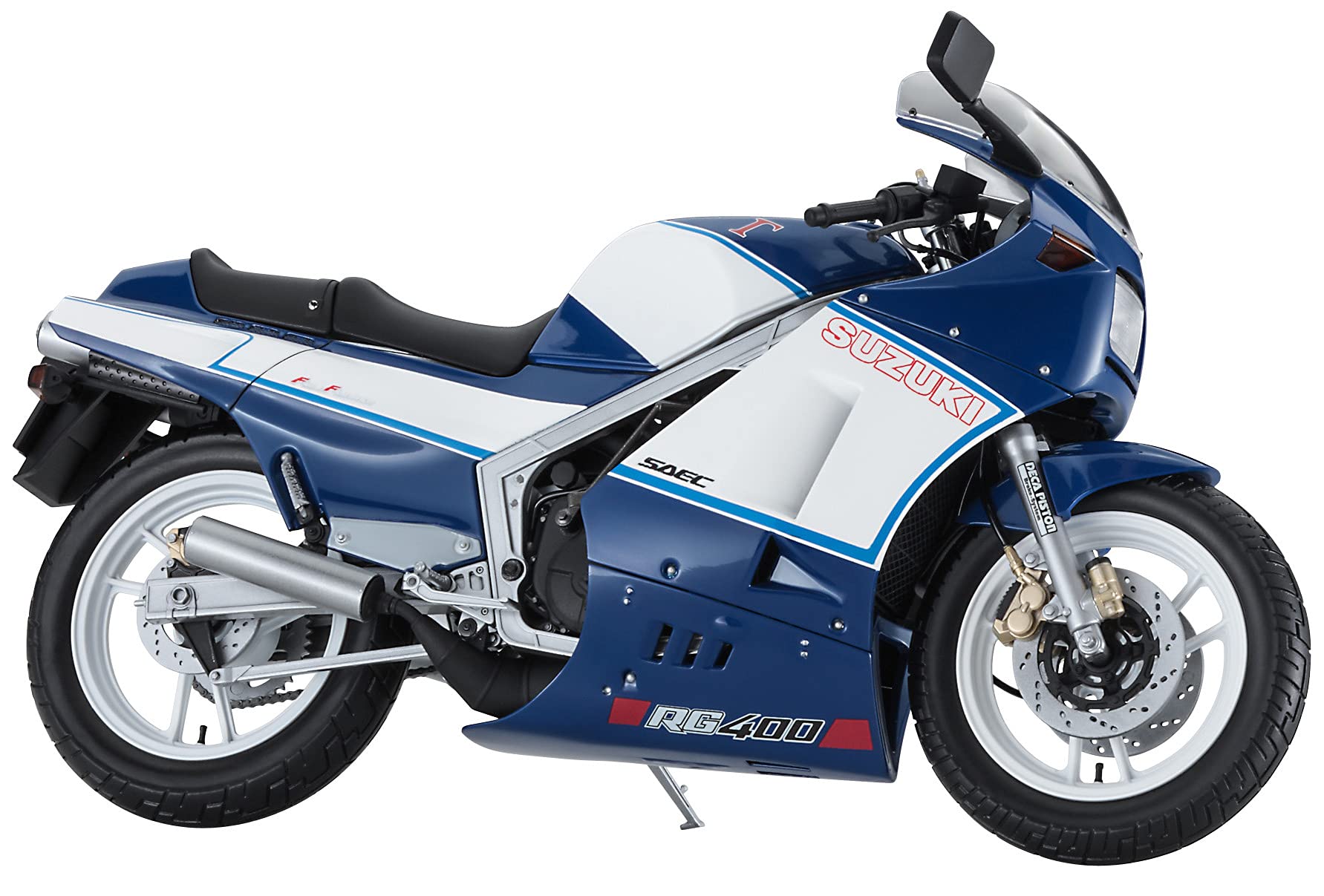 Hasegawa - 1:12 Suzuki RG400 Late Version - Blue/White Color W/Under Cowl