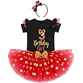IBTOM CASTLE Cake Smash Half 1st 2nd 3rd Birthday Girl Princess Polka Dots Ruffle Skirt Set ONE Party Costume Headband