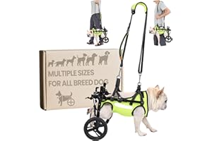 ACESOLID Adjustable Dog Wheelchair for Back Legs, for All Breed Dog - Includes High-Visibility Vest, Leash & Sling Lift, Lightweight Pet Wheelchair for Disabled Hind Legs (Small, for Small Dog)