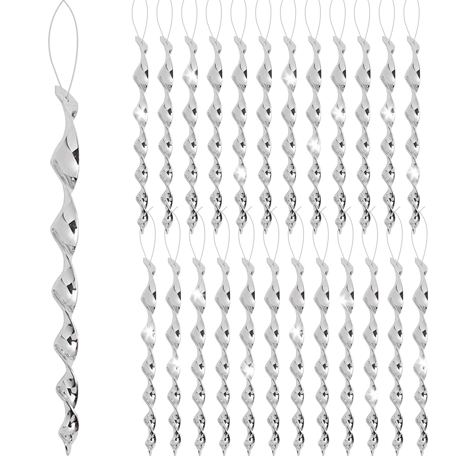 Kendwing 24 Pieces Reflective Rotate Bird Repellent, 30 cm Silver Bird Bollards, Reflective Pigeon Bollards, Balcony, Avoids Birds Home and Garden