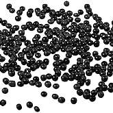 PH PandaHall 1900 Pcs 8/0 Glass Seed Beads, 3mm Round Waist Beads Mini Spacer Beads for Earring Bracelet Necklace Choker Jewelry Making Halloween Decor, Black