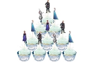 NF ORANGE 48 pcs Cake Toppers for Frozen Kids Birthday Party Cake Decoration Supplies