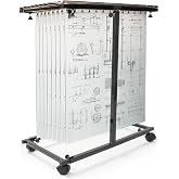 Gelacie Mobile Blueprint Holder Rack Adjustable Blueprint Storage Organizer | Stand with Wheels for Vertical File Plans Drawings Display Home Office and Workplace (Without Blueprint Clamps)