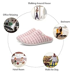 Fuzzy House Slippers for Women Men Indoor Closed