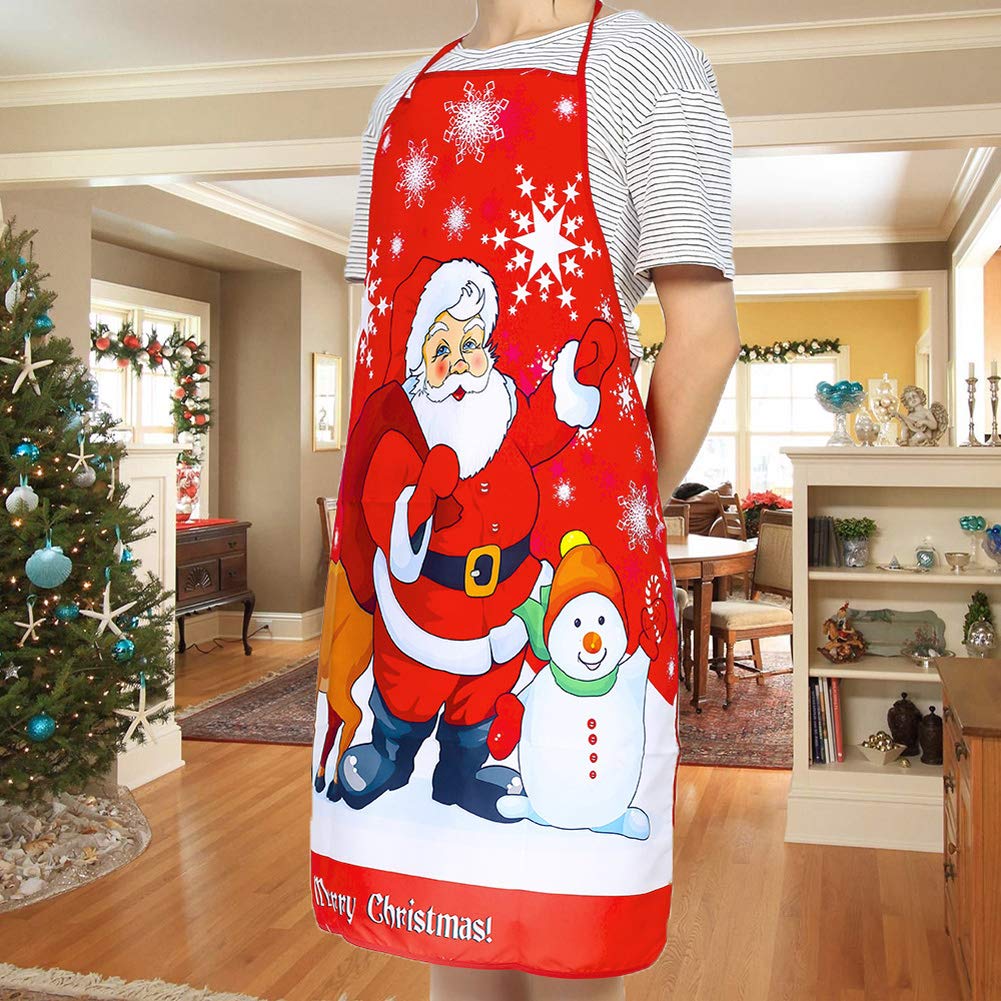 LONTG Christmas Aprons for Men Women Adult Christmas Santa Claus Apron Cartoon Kitchen Aprons for Xmas Party Chef Cooking Restaurant Baking BBQ Home Kitchen Cooking Christmas Dinner Party Supplies — image 1