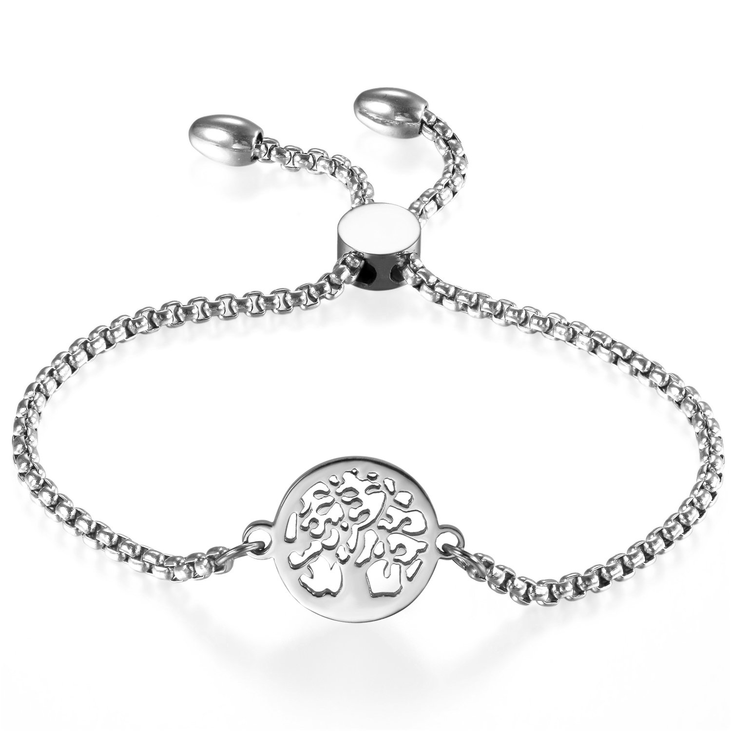 OIDEA Stainless Steel Bracelet Women's Bracelet Bangle Charm Bracelet Cross Pendant Bracelet Adjustable for Women Silver 22 centimeters silver