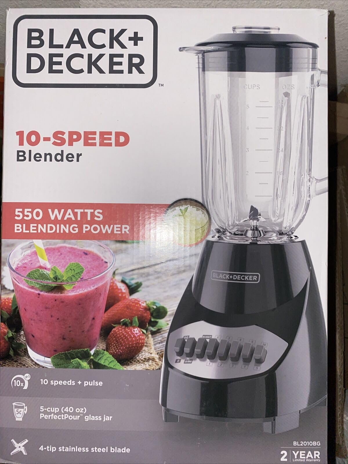 Photo 1 of ***FACTORY SEALED***BLACK+DECKER BL2010 Standard Blender, 10-Speed + Pulse, 5 Cup, Glass Jar - Black