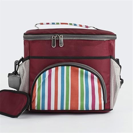 TUYU Large Family Size 14 Ltr Picnic Thicken 1680D Oxford Cloth Tote Bag (Red Wine)