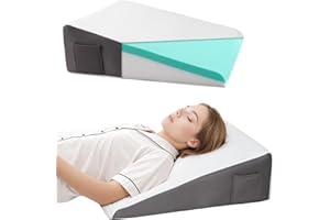 AODISMAN Bed Wedge Pillow for sleeping & Acid Reflux,7.5'' Memory Foam Triangle Wedge Pillow For Back Pain Relief, Leg, Neck Pain, Snoring, Bed Wedge Pillow Post Surger, Breathable Washable Pillowcase