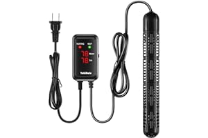 YukiHalu Aquarium Heater 50/100/200/300/500W with Protective Case, Fish Tank Heater, Temperature Adjustable, External Temperature Controller, LED Display, Used for 10/20/40/75/120 Gallons (500W)