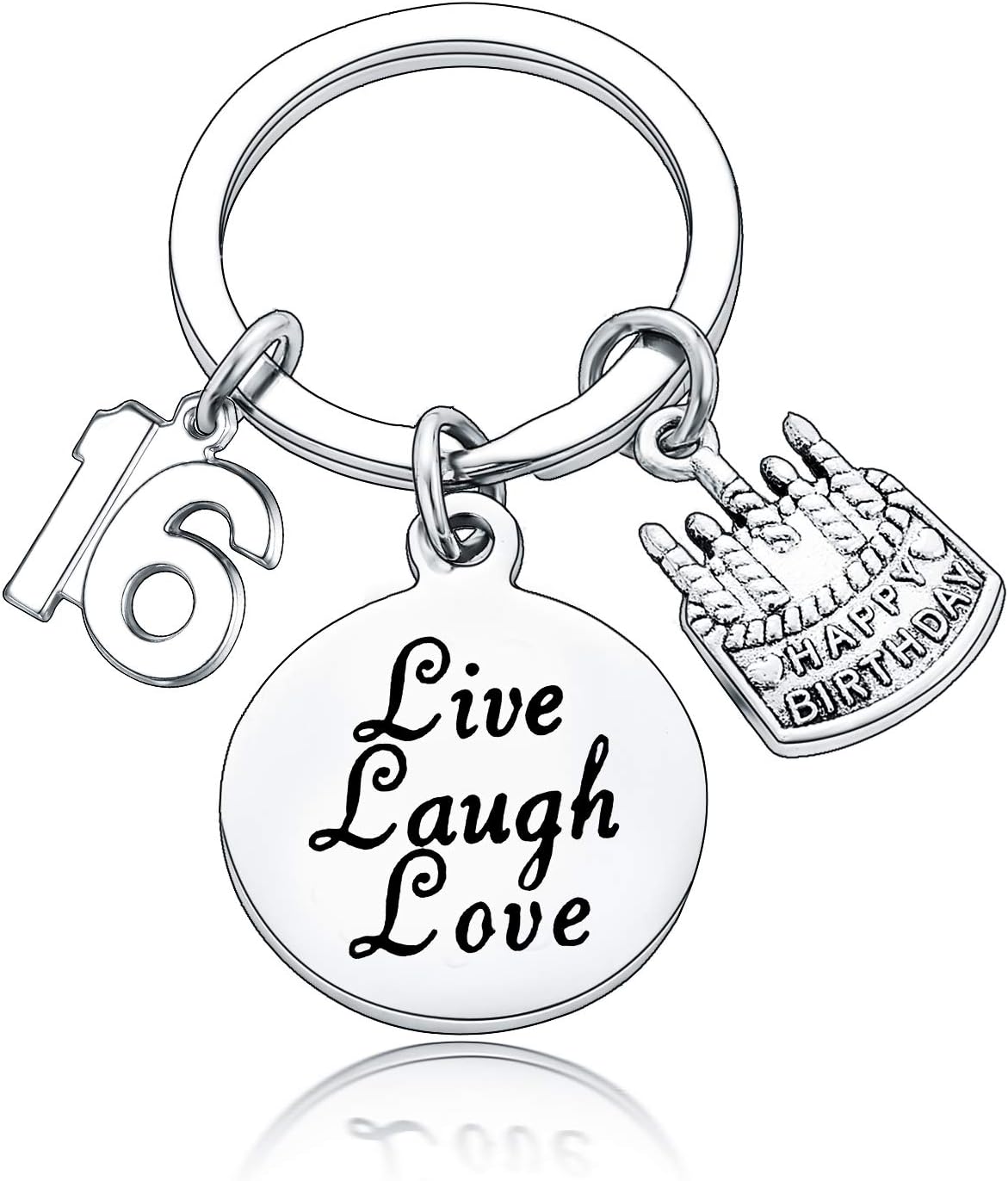 BESPMOSP 16th Birthday Keyring & Gifts for Girls & Boys - Sweet 16 Jewellery Presents for Daughter & Granddaughter