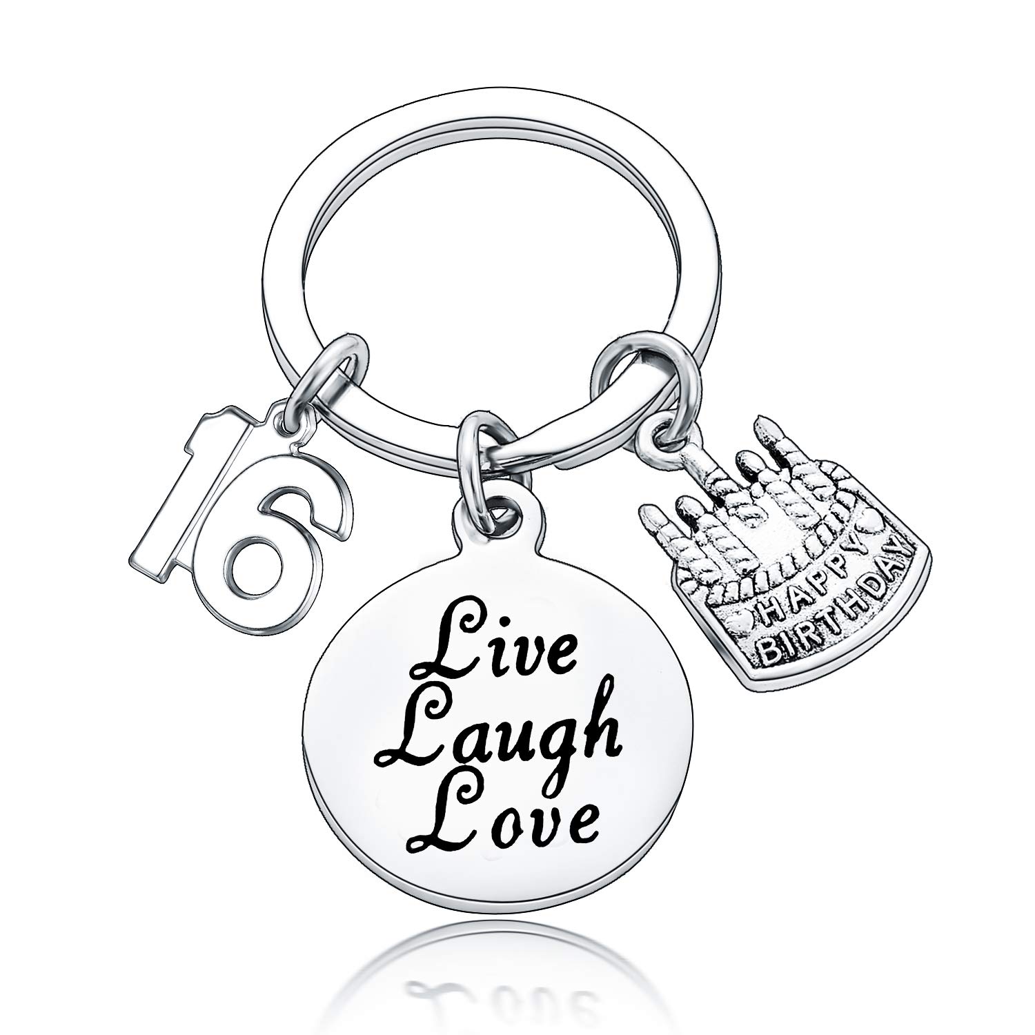 BESPMOSP 16th Birthday Keyring & Gifts for Girls & Boys - Sweet 16 Jewellery Presents for Daughter & Granddaughter — image 1