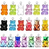 Linkstyle 152PCS 3D Gummy Bear Charms, 19 Colors Gradient Bear Earring Bracelet Nacklace Pendants, Resin Beads Shaped Clay Pendants for DIY Jewelry Making Keychains Crafting Gifts