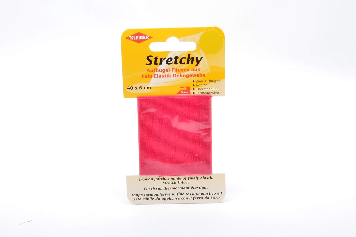 Kleiber 40 x 6 cm Iron on Elasticated Clothing Repair Tape, Pink, 40 x 6 x 0,05 cm - Image 3