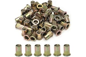 WANNABI 100 Pieces 3/8-16 Rivet Nuts Threaded Rivet Insert Nuts Rivnuts Nutserts Carbon Steel 3/8-16UNC