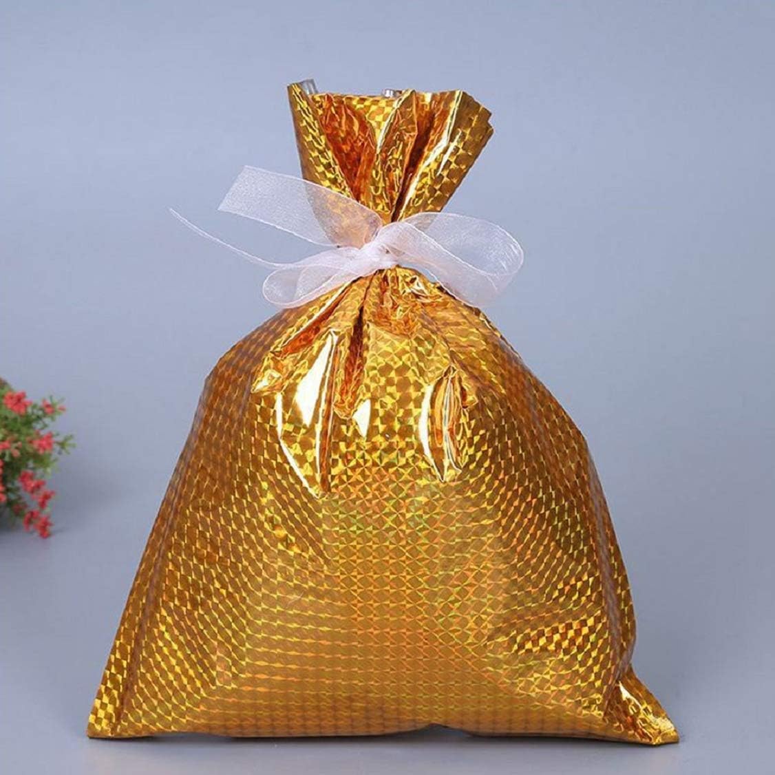dogmoon Sacchetti in organza con coulisse, 50 pezzi, 20 × 30 cm, regalo per matrimonio, in organza, regalo per gioielli, matrimonio, bomboniere o