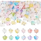 Beadthoven 100pcs Transparent Acrylic Butterfly Charms Gradient Color Glittery Golden Foil Butterfly Pendants Mini Cute Insect Dangle Charms for Jewelry Making Earrings Bracelets Necklace DIY Crafts