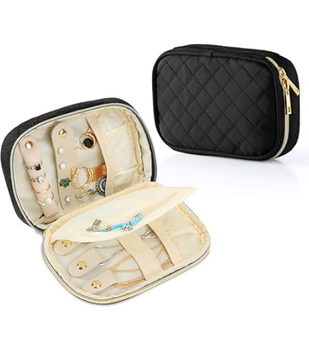 Cozlly Rouleau à Bijoux De Voyage - Organisateur Portable Pour Colliers, Bagues Et Boucles D'oreilles