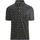 Alex Vando Mens Golf Shirt Moisture Wicking Quick-Dry Print Performance Polo Shirts for Men