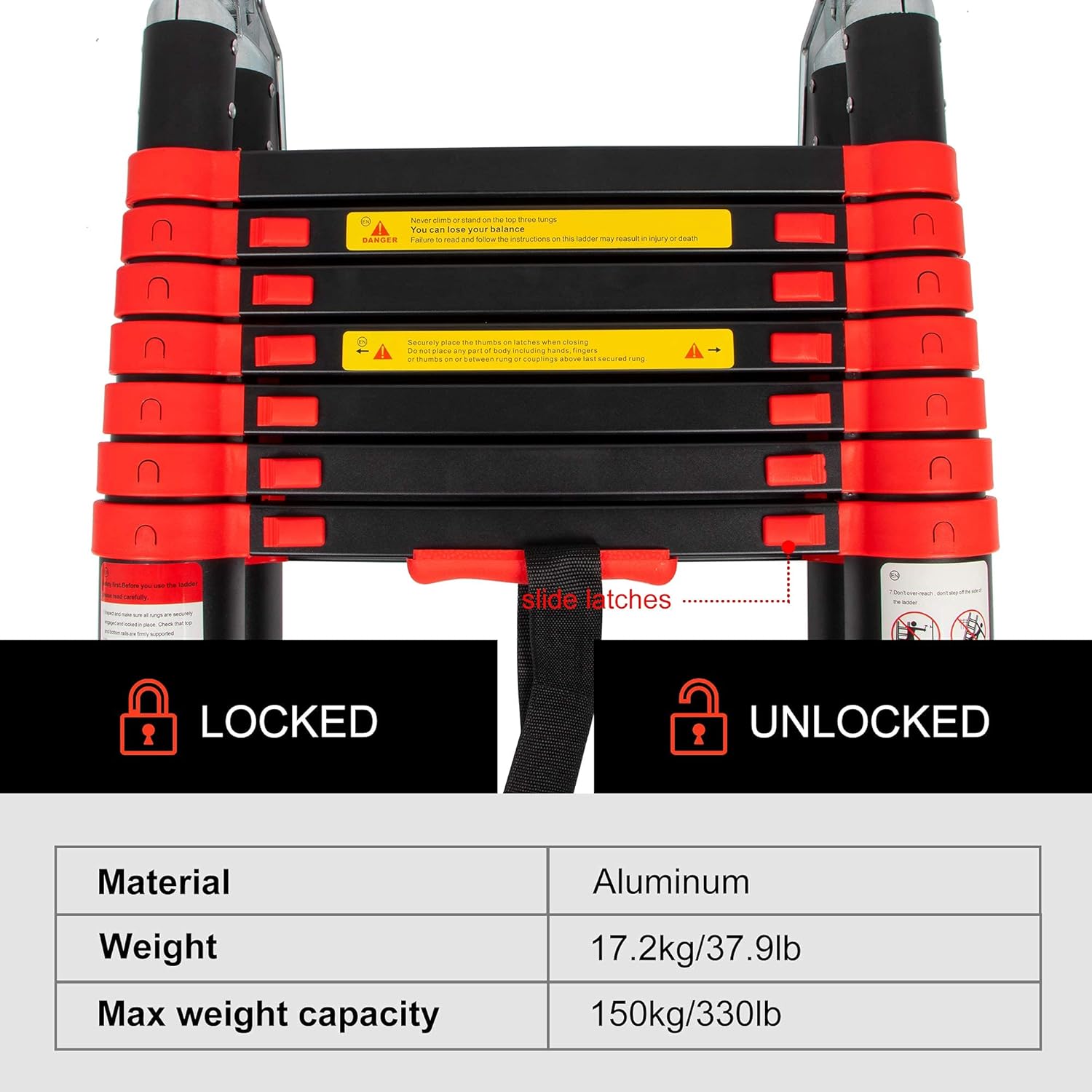 BEETRO 16.5ft Aluminum Telescoping Ladder, A Type Portable Telescopic Extension Ladder for Outdoor Working, Household Use, 330lb Capacity, More Durable and Safer with Balance Rod: Kitchen & Dining