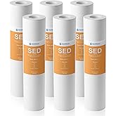 1 Micron Whole House Sediment Filter 10 x 2.5, 6 Pack | For RO &amp; Well Water Filters, Replacement Cartridges, Compatible with AP110, WHKF-GD05, WFPFC5002, CFS10