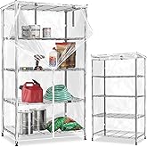 Dalema Waterproof Shelf Cover,Durable Dustproof Storage Wire Rack Covers,Outdoor Shelving Covers for Wire Shelves with Zipper 36''x18''x72'',Clear,Cover Only
