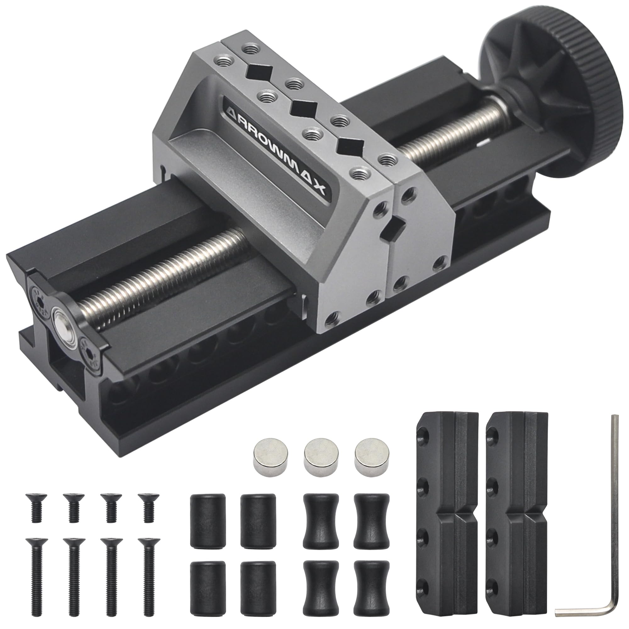 ARROWMAX Precision Double-Ended Mini Bench Vise - Crafted from Aerospace-Grade Aluminum Alloy and Precision CNC Machined, Enhance Precision and Stability for Crafts, Jewelry Making