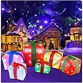 ZXSWONLY 8 FT Inflatable with 6 Multicolor Gift Boxes, Christmas Blow-up Yard Decorations Build in LED for Xmas Party Indoor, Outdoor, Yard, Garden, Lawn Decor