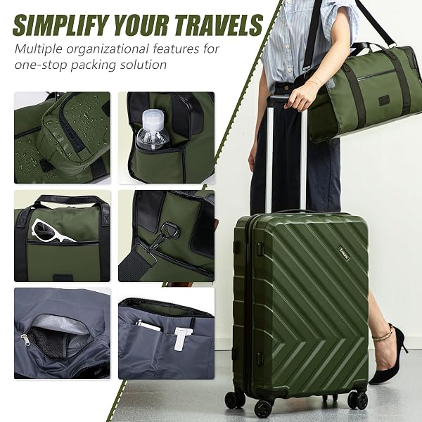EEEZA LUGGAGE SETS 3 PIECE,SUITCASES WITH WHEELS,CARRY ON LUGGAGE SET 22X14X9 AIRLINE APPROVED,HARDSHELL LUGGAGE SETS WITH TSA LOCK,20 INCH CARRY ON SUITCASE