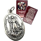 Westmon Works St Raphael Medal and Holy Card Set Italian Metal Medallion with Laminated Saint Prayer Made in the USA