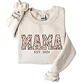 Giantbighands Custom Embroidered Mama Grandma Sweatshirt, Floral Applique Sweatshirts for Women, Gifts for Mama Grandma