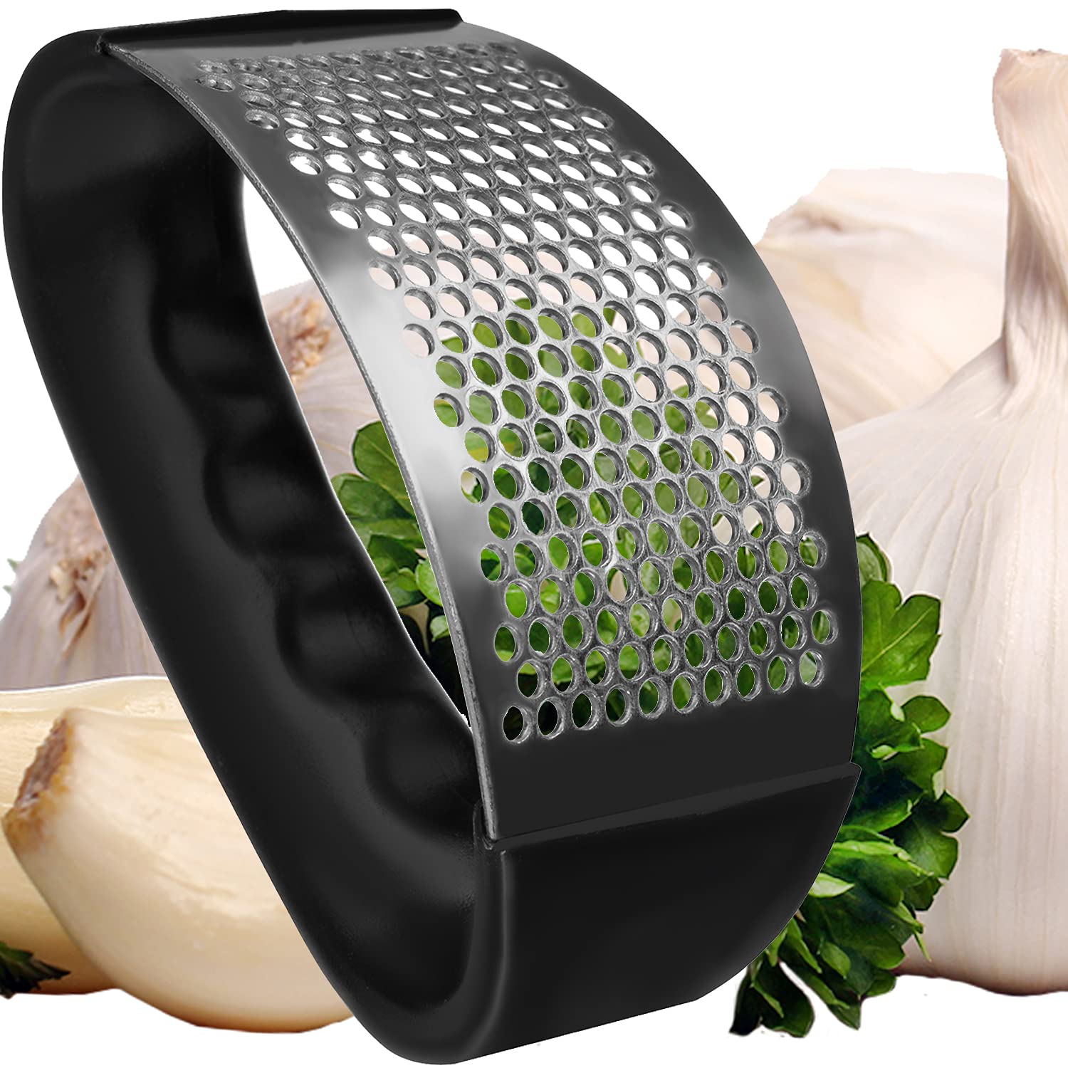 ISO TRADE Garlic Press Rocker Stainless Steel Handle Garlic Cutter 14106