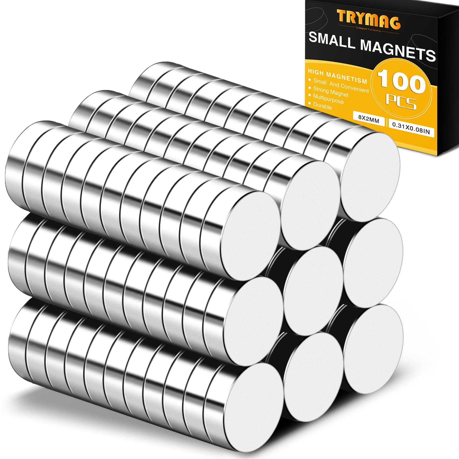 TRYMAG Small Magnets, Tiny Refrigerator Magnets