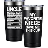 BIRGILT Best Uncle Gifts from Niece - Uncle Christmas Gifts - My Favorite Niece Gave Me This Cup - Fathers Day, Birthday Gift for Uncles - 20oz Tumbler