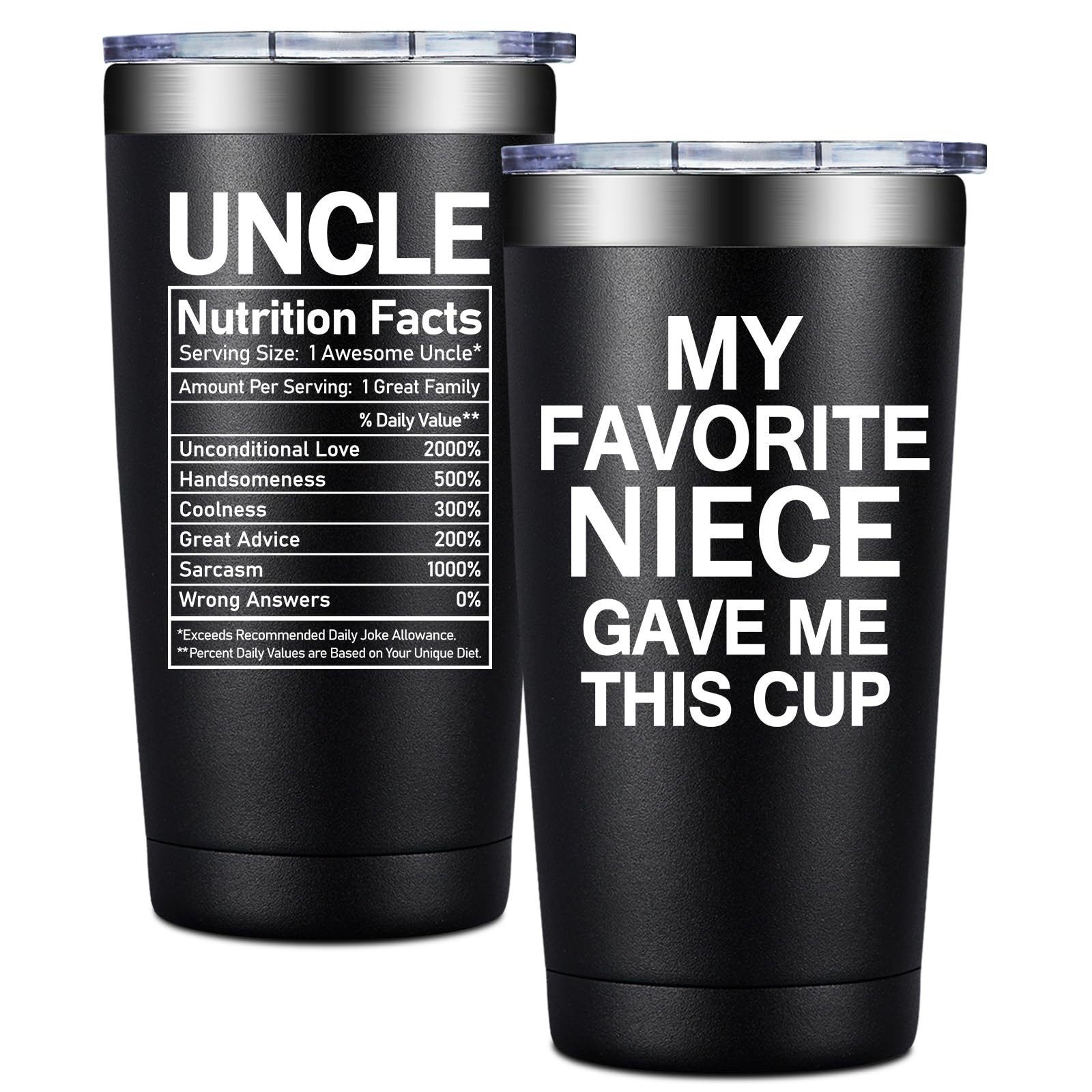 Photo 1 of **Different design** 
BIRGILT Best Uncle Gifts from Niece - Uncle Christmas Gifts - My Favorite Niece Gave Me This Cup - Fathers Day, Birthday Gift for Uncles - 20oz Tumbler