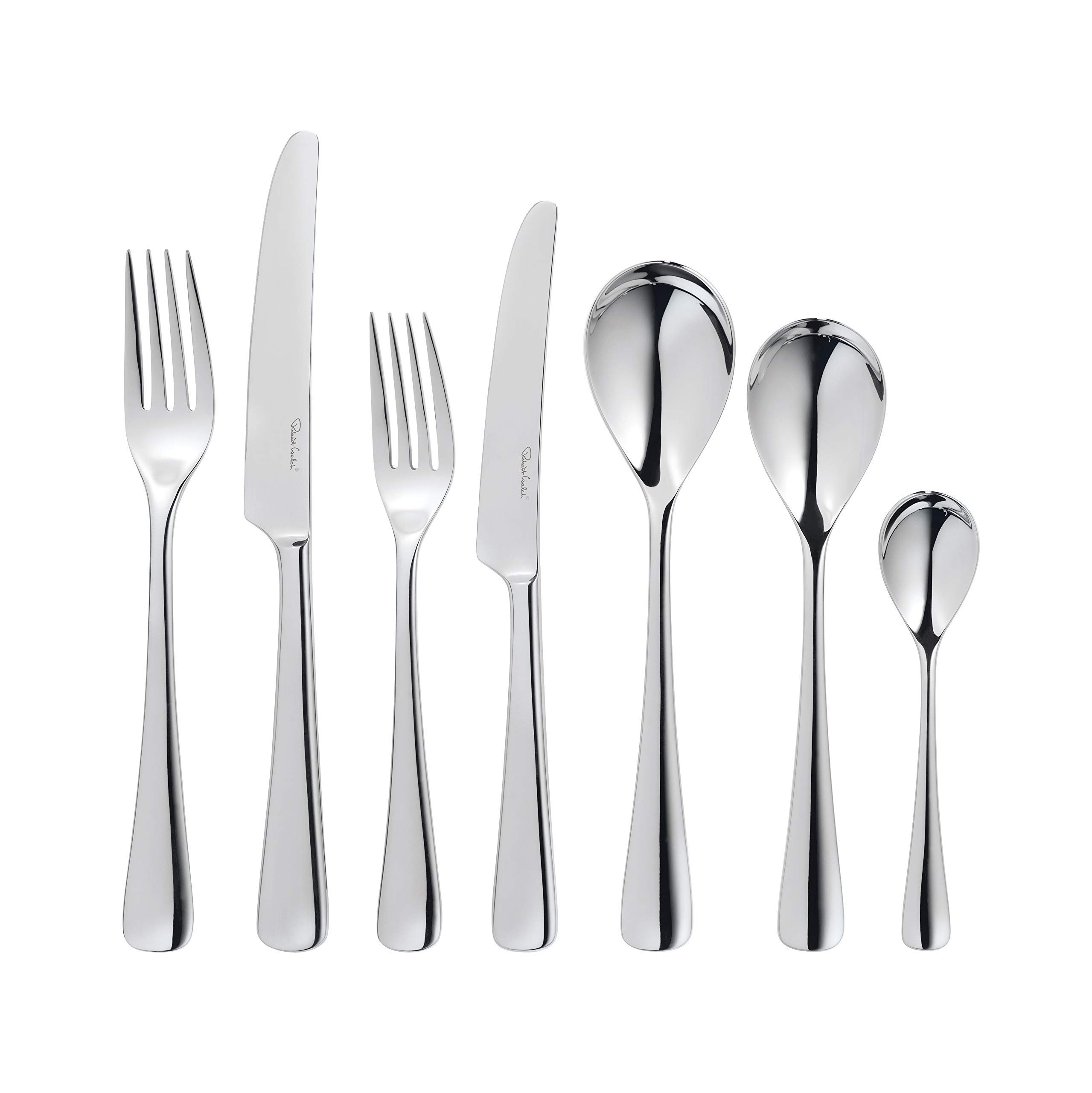 Robert Welch Malvern Bright, 84 Piece Cutlery Set for 12 People. Made from Stainless Steel. Dishwasher Safe.