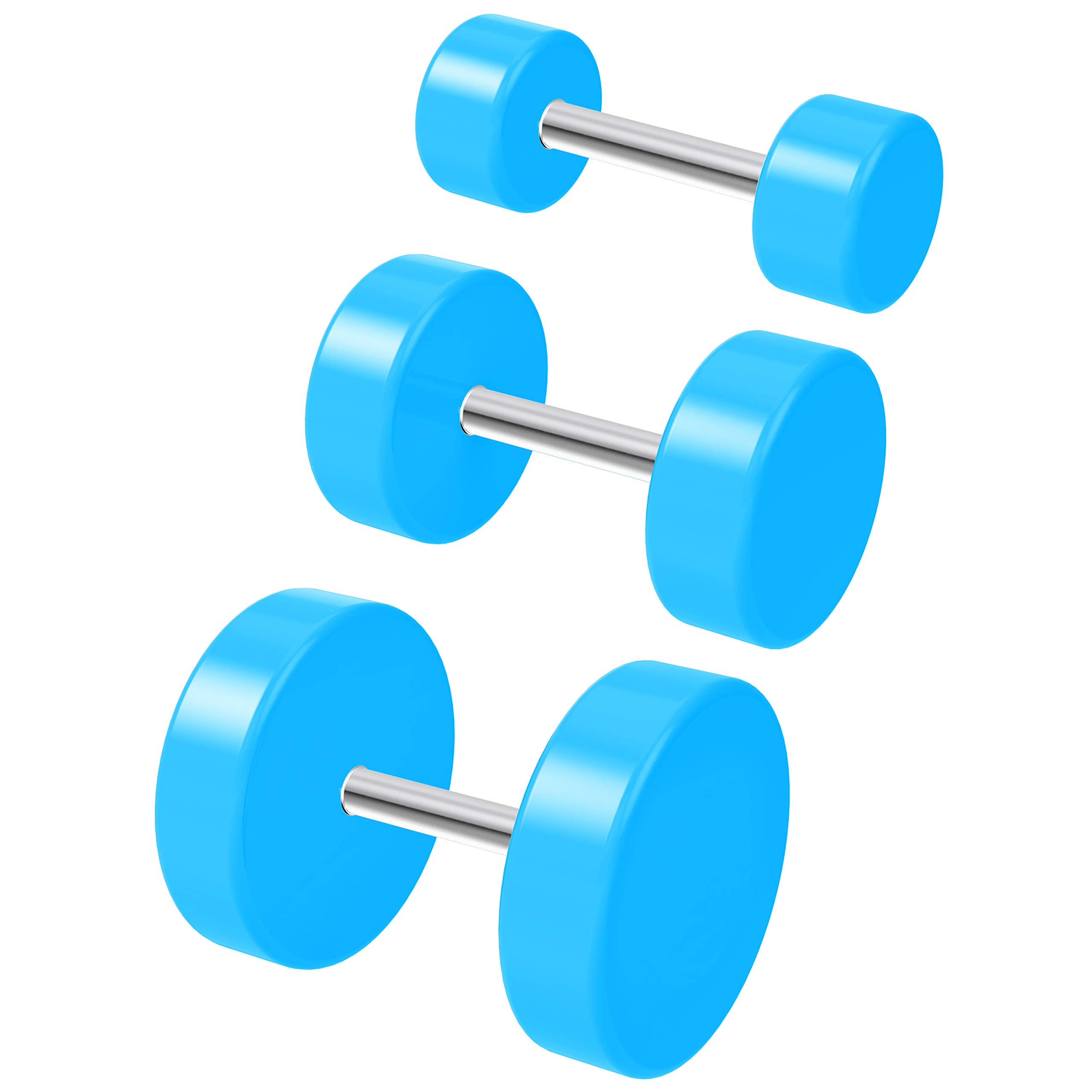 4pc Acrylic 6g 4mm 2g 6mm 0g 8mm Fake Ear Plug Cheater Lobe Earring Gauge Piercing Jewellery - Blue